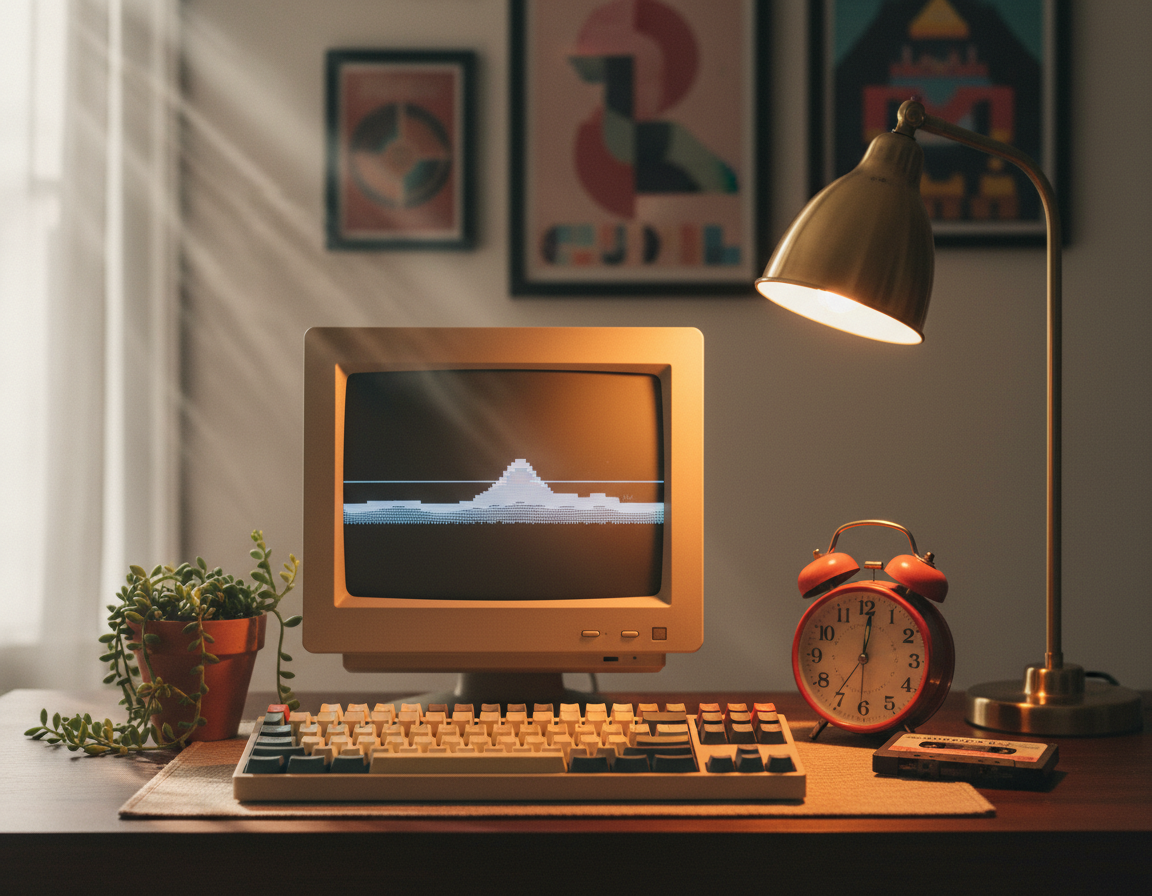 retro themed keyboard setup inspiration