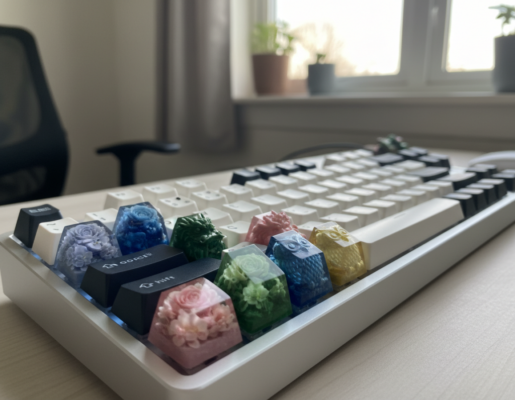 Creative keyboard personalization using sculpted artisan keycaps