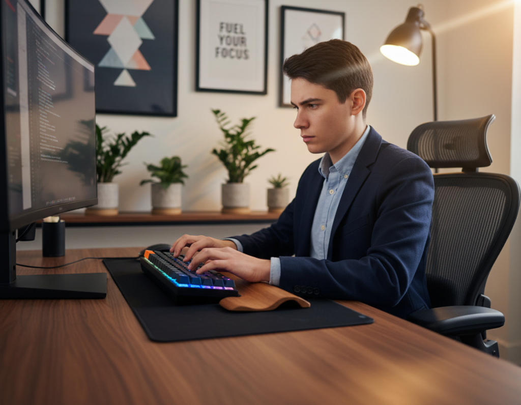 Optimizing workspace typing efficiency with mechanical keyboard setups